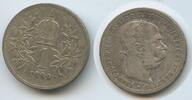 Österreich Kaiserreich 1 Corona (Krone) Silber G5733 - Kaiser Franz Joseph I. 1848-1916 Austria -