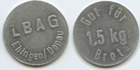 Deutschland Baden-Württemberg Brotmarke Wertmarke Jeton Token T646 - LBAG Ehingen/Donau Gut 1,5 Kg Brot -