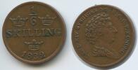 Schweden 1/6 Skilling M#7022 - Karl XIV. Johan 1818-1844 Sweden -