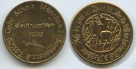 Deutschland Bundesrepublik Medaille Weihnachtstaler Weihnachtsmedaille G13747 - Gebrüder Scholz München - Reh -