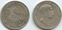 Österreich Kaiserreich 1 Corona (1 Krone) Silber G5691 - 60. Regierungsjubiläum Kaiser Franz Joseph I. 1848-1916 Austria -
