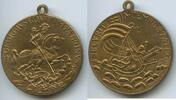 Religiöse Medaille Große Alte Sankt Georgsmedaille M3517 - Heiliger Georg Drachentöter Schiff -