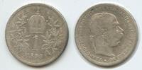Österreich Kaiserreich 1 Corona (1 Krone) Silber G5742 - Kaiser Franz Joseph I. 1848-1916 Austria -