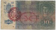 Ungarn Kaiserreich 10 Kronen mit Stempel GB563 - MAGYARORSZÁG 10 Korona Banknote Austria-Hungary -