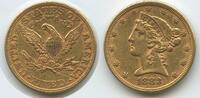 5 Dollars Gold Coronet Head 1883 Vereinigten Staaten von Amerika USA M#5465 - RARES JAHR United States Sehr schön