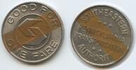 Vereinigten Staaten von Amerika USA 1 Fare Token Jeton Wertmarke GX1593 - Southeastern Pennsylvania Transportation Authority - Good for one fare -