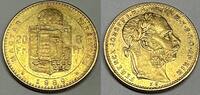 Ungarn Kaiserreich 8 Forint (20 Francs) Gold M#5503 - Franz Joseph I. Hungary Österreich Austria -