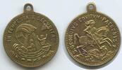 Religiöse Medaille Alte Sankt Georgsmedaille M087 - Heiliger Georg Drachentöter Schiff -