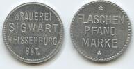 Deutschland Bayern Biermarke Wertmarke Bierzeichen M#7744 - Brauerei Sigwart Weißenburg Bay. Flaschen-Pfandmarke -
