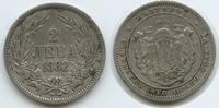 2 Leva Silber 1882 KB Kormoczbanya Bulgarien H0587 - Alexander I. Bulgaria Sehr Schön, Patina