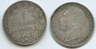 Württemberg 1/2 Gulden Silber G6886 - RARES JAHR Wilhelm I. 1816-1864 -