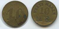 Deutsches Reich Werth-Marke "10" Jeton Token T182 - H.E. eingeschlagen - nicht näher bestimmt -