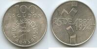 Portugal Republik - República Portuguesa 100 Escudos Silber M#3189 - Carnation Revolution in 1974 -