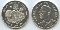 Gambia 20 Dalasis Silber PA066 - FAO World Food Day Baumwollplantage -