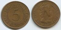 Mauritius Five Cents (5 Cents) K97 - Queen Elisabeth II. -
