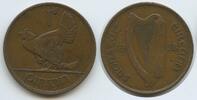 Irland 1 Pingin (One Penny) G6426 - Henne mit Küken Ireland Éire Hen with chicks -