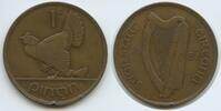 Irland 1 Pingin (One Penny) G6429 - Henne mit Küken Ireland Éire Hen with chicks -