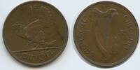Irland 1 Pingin (One Penny) G6431 - Henne mit Küken Ireland Éire Hen with chicks -