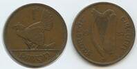 Irland 1 Pingin (One Penny) G6433 - Henne mit Küken Ireland Éire Hen with chicks -