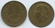 Frankreich für Algerien 5 Francs G1170 - Laureate France Colonial use in Algeria -
