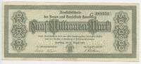 Deutsches Reich Weimar Fünf Millionen Mark Banknote Inflation GB708 - Aushilfsschein der freien und Hansestadt Hamburg - Notgeld Gutschein -