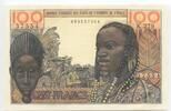 100 Francs Banknote Paper Money nd. 1956-1961 Westafrikanische Staaten GB259 - French West Africa - Geldschein Bankfrische Erhaltung