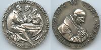 Vatikan Italien-Kirchenstaat Rom Roma Große Silbermedaille Papst Paul VI. 1963-1978 M#8702 - Auf das 50jährige Priesterjubiläum des Papstes -