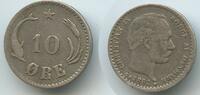 10 Öre G8736 - Dänemark Silber SEHR RAR KM#795.1 Denmark -