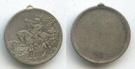 Unbekannt Kleine Silbermedaille M#7057 - Reiter auf Pferd mit Trompete -