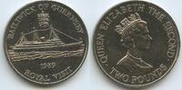 Guernsey Two Pounds GS029 - Royal Yacht 'Britannia' Royal Visit - Queen Elizabeth II. -