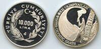 Türkei Republik 10.000 Lira Silber G0195 - Winter Olympiade Calgary Seoul Proof Turkey -
