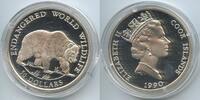 Cook Inseln - Cook Islands 50 Dollars Silber G0077 - Grizzly bear Proof Endangered World Wildlife -