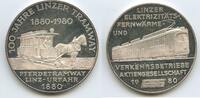 Österreich Oberösterreich Linz Urfahr Silbermedaille M1070 - Linzer Elekrizitäts-Fernwärme Verkehrsbetriebe AG Pferdetramway -