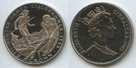 Gibraltar One Crown (1 Crown) G0154 - Winter Olympics-Lillehammer 1994 - Skier Elizabeth II. -