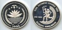 Bangladesh One Taka Silber GS460 - Summer Olympics Barcelona 1992 Fackelläufer Proof -
