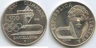 500 Lire Silber 1992 R Rom Italien Republik M#7622 - XXV Summer Olympics 1992 Barcelona Italy Unzirkuiert, leichte Patina