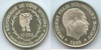 Elfenbeinküste 10 Francs Silber H0966 - Elefant - Félix Houphouët-Boigny - Côte d.Ivoire -
