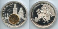 Tschechien Republik Czech Republic Medaille mit 1 Korun 1996 GX767 - Inlay-Gedenkprägung Prag Karlsbrücke Praha Karlův most -