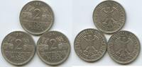 Bundesrepublik Deutschland BRD 3 x 2 Mark Lot 3 Stück GS1064 - Trauben und Ähren - Germany alle Prägestätte G -
