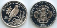 25 Rupees Silber 1993 Seychellen G0388 - Dajaldrossel Magpie Robin Endangered Wildlife Seychelles Polierte Platte