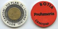 Italien Republik Provinz Sondrio Werbemarke mit 500 Lire Bimetall PA793 - Profumeria - Botia Cantoni - Via Plan 23 - Livigno (So) -