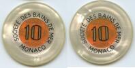 Monaco 10 Francs Casino Chip Jeton Token PA794 - Casino Monaco Société des Bains de Mer Spielmarke France -