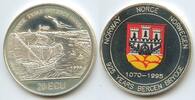 20 Ecu Silbermedaille 1994 Norwegen GY1022 - 925 Years of Bergen Brygge - Harald V. Norway Polierte Platte, leicht angelaufen