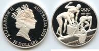 20 Dollars Silber 1993 Australien Australia G0421 - Schwimmer 100 Years Olympic Games 1896-1996 Proof Polierte Platte