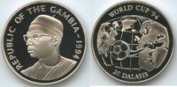 Gambia 20 Dalasis Silber G0083 - Fussball WM 1994 World Cup Soccer USA United States -