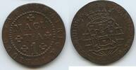 1 Macuta 1814 Angola Portugisisch G1043 - RAR João 1799-1816 Portuguese Colony Sehr schön, kleiner Schrötlingsfehler