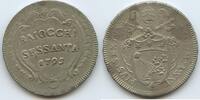 Vatikan Italien-Kirchenstaat Rom 60 Baiocchi Silber GB1272 - Papst Pius VI. 1774-1799 Italian States Papal States -