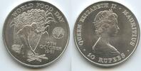Mauritius 10 Rupees Silber M#8134 - Sugar Cane - FAO World Food Day - Queen Elizabeth II. -