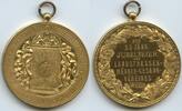 Österreich Wien Kaiserreich Große Bronzemedaille vergoldet M#6946 - Zur 25 Jähr. Jubelfeier Landstrasser-Männer-Gesangs-Vereines Wien -