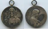 Religiöse Medaille Wallfahrtsmedaille Pilgermedaille M3677 - Jesus & Maria - Nos cum prole Pia Benedicat Virgo Maria -